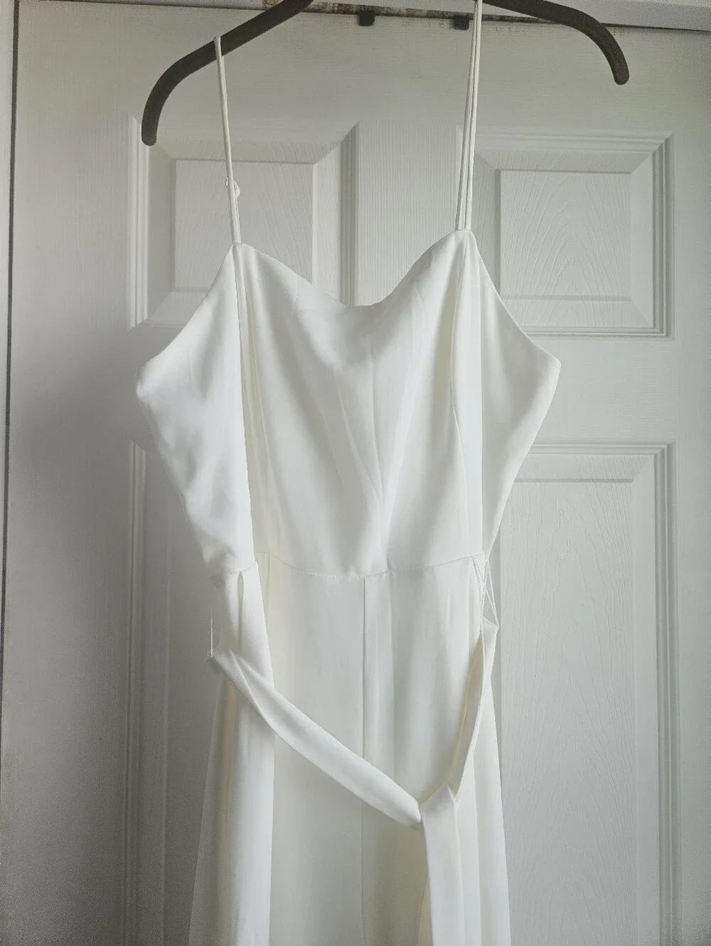 Nine West White Spaghetti-Strap Jumpsuit